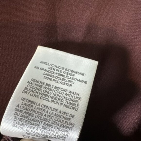 EXPRESS Burgundy Classic Cap Sleeve Slit Pencil Dress Large Fitted Cocktail - Picture 14 of 15